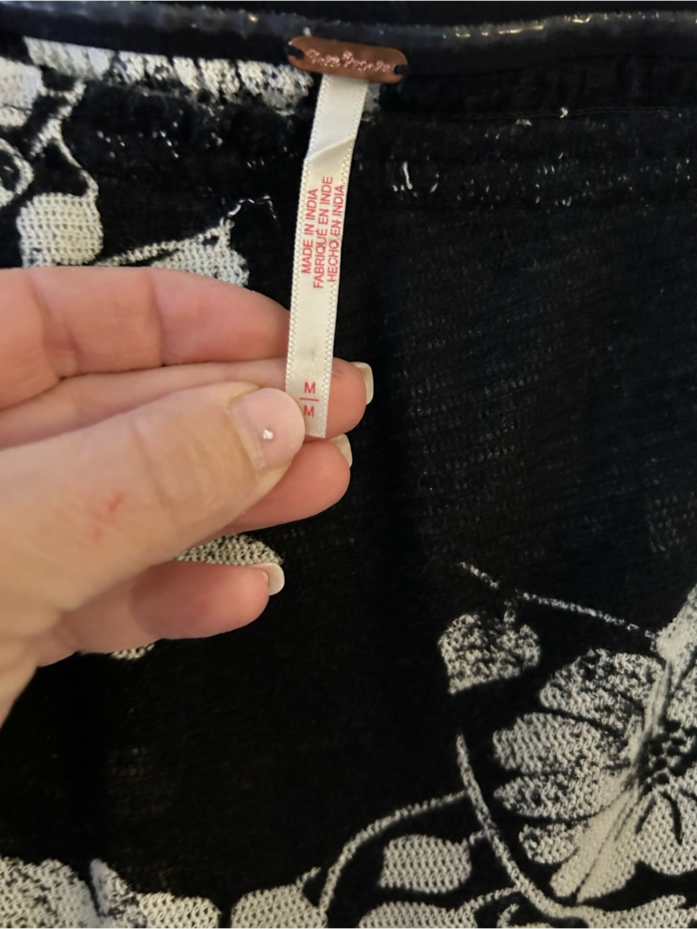 Free People Black Floral poppy tube top - Picture 4 of 5